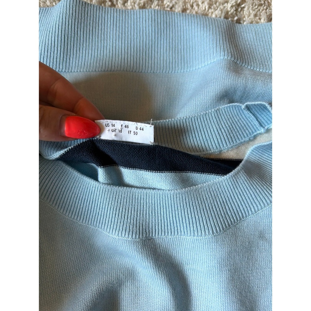 Akris Punto Schurwolle Virgin Wool Light Blue Sweater - Picture 6 of 6